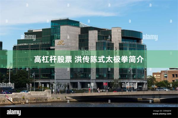 高杠杆股票 洪传陈式太极拳简介